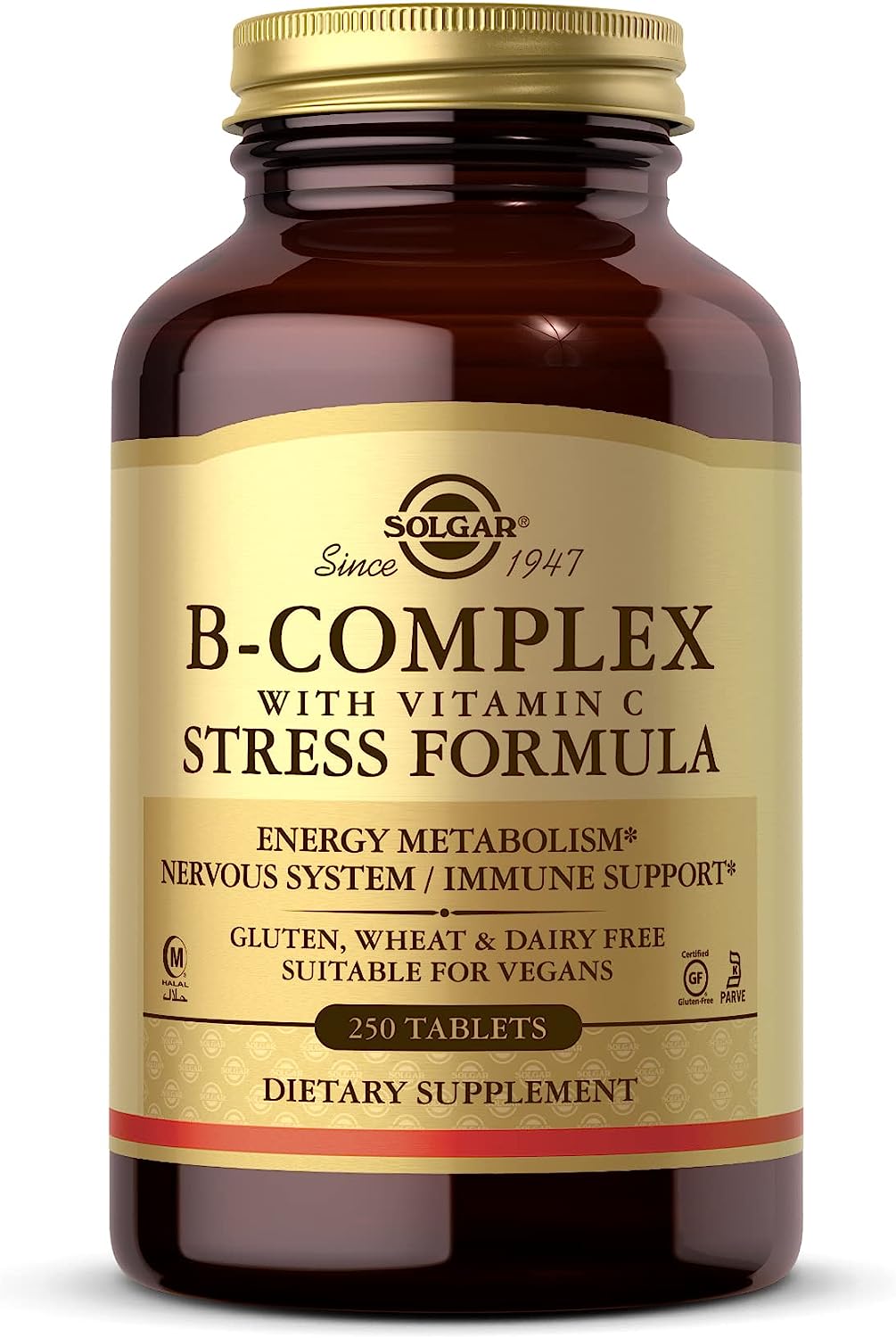 Solgar B-Complex with Vitamin C Stress Formula, 250 Tablets