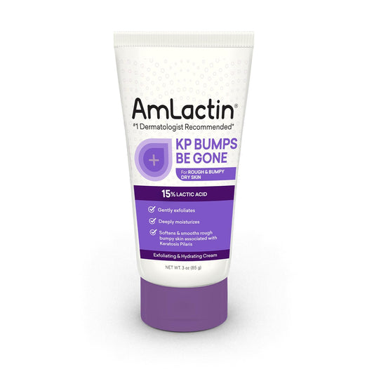 AmLactin KP Bumps Be Gone - 3 oz Keratosis Pilaris Moisturizing Cream with 15% Lactic Acid