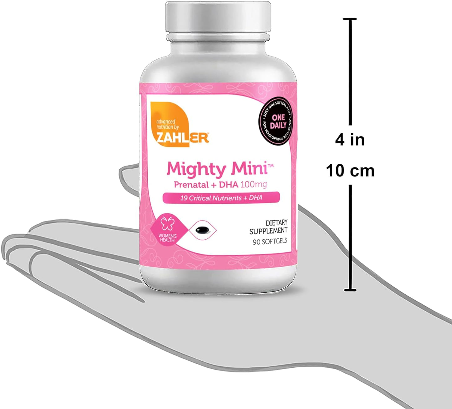 Zahler Mighty Mini Prenatal Vitamin with DHA & Folate- 90 Softgels