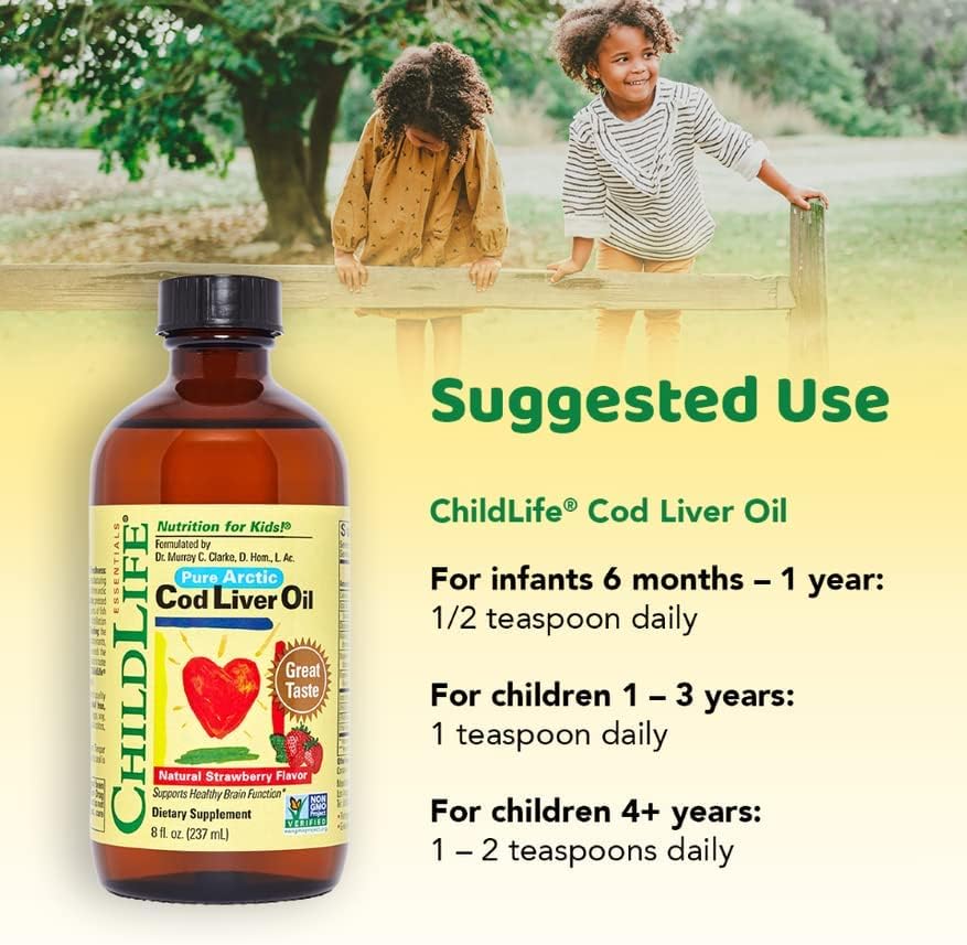 Child Life Cod Liver Oil, Glass Bottle, 8-Ounce