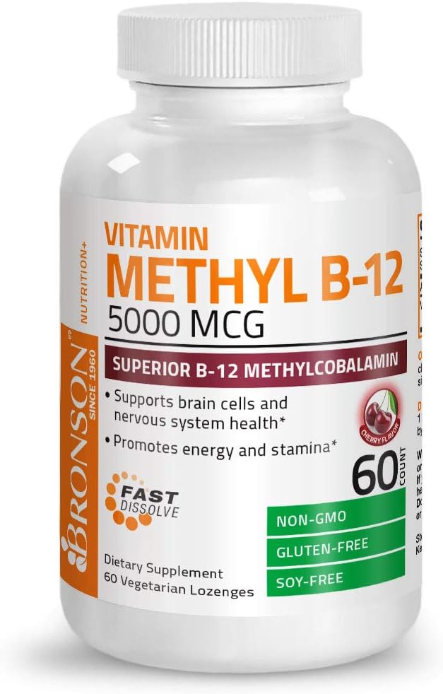 Bronson Methyl B12 Methylcobalamin Energy & Brain Support 60 Lozenges