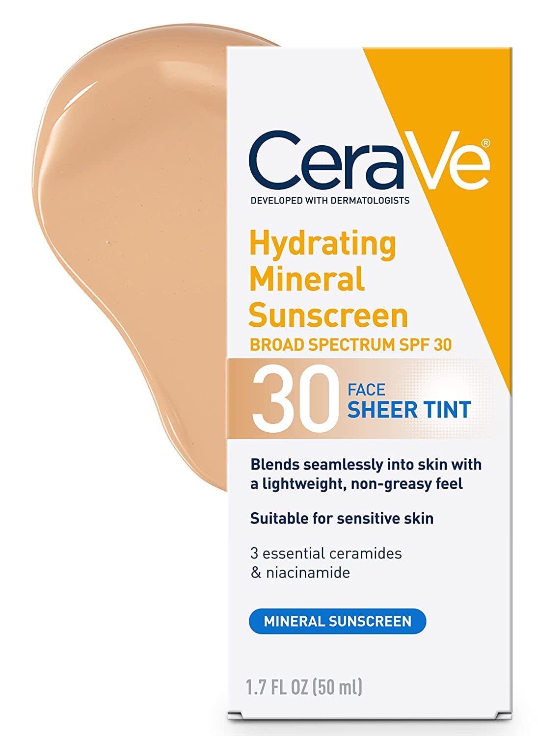 CeraVe Tinted Sunscreen with  Hydrating Mineral Sunscreen With Zinc Oxide