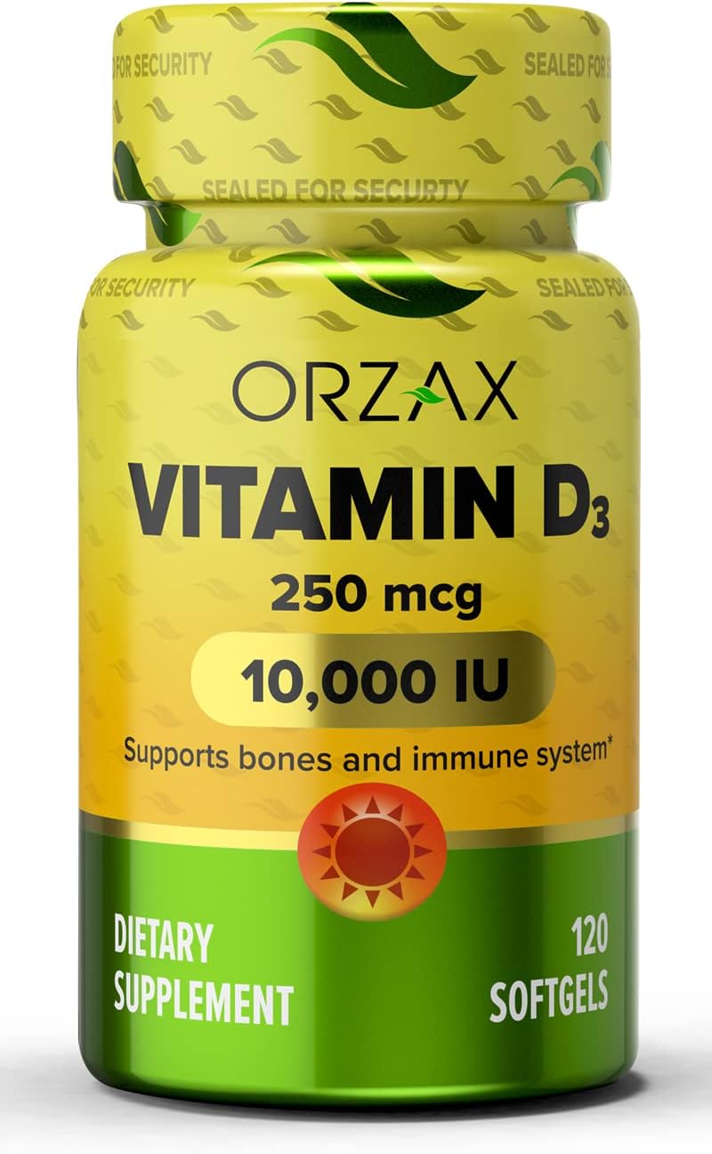 ORZAX Vitamin D3 10000 iu (250 mcg) - 120 Softgel