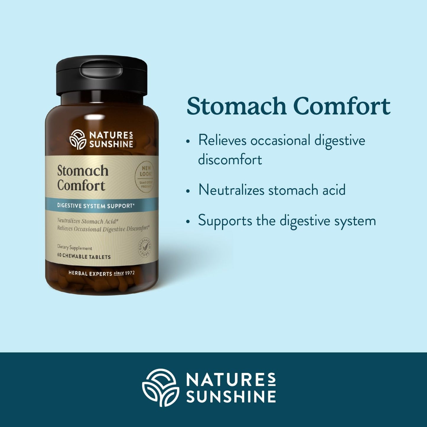 Nature's Sunshine Stomach Comfort, 60 Chewable Tablets