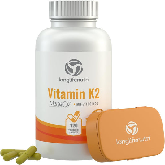 LongLifeNutri Vitamin K2  MenaQ7-120 Veg Caps