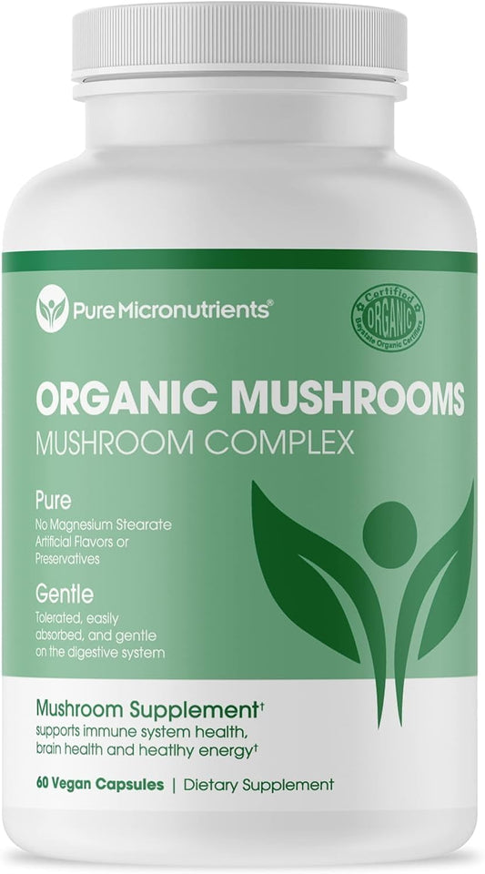 Pure Micronutrients Organic Mushroom Supplement -  60 capsules