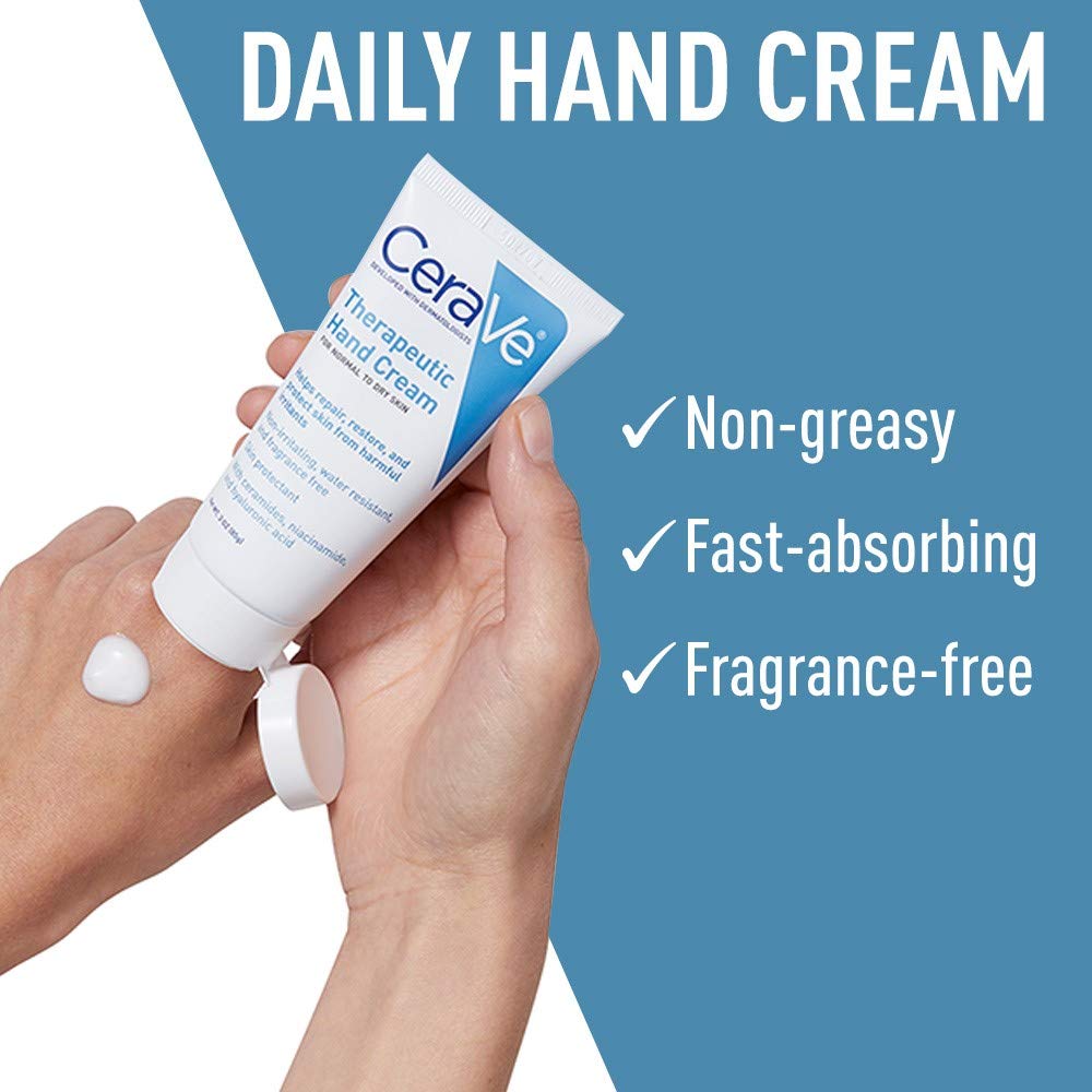 CeraVe Therapeutic Hand Cream for Dry Cracked Hands With Hyaluronic Acid