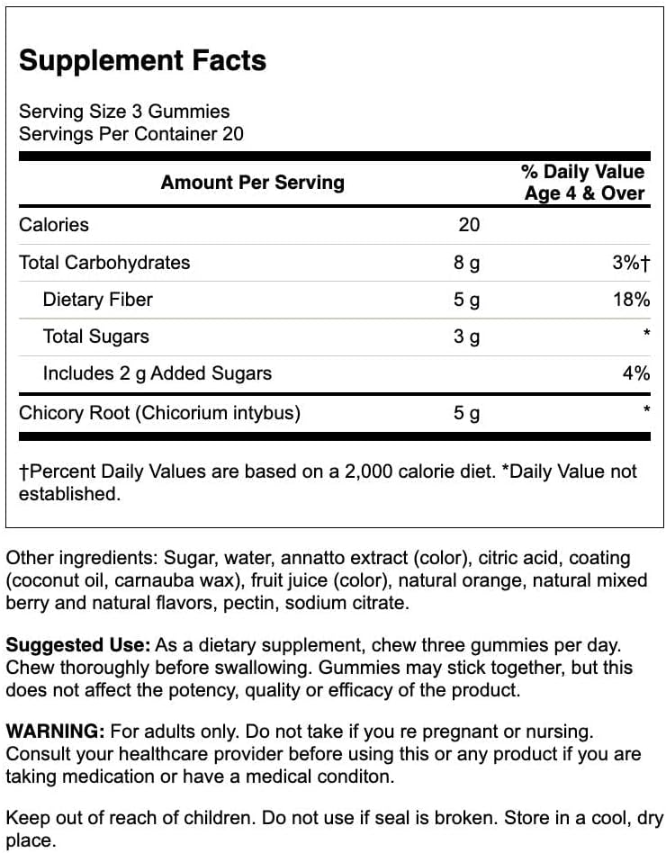 Swanson Mixed Berry Fiber  60 Gummies