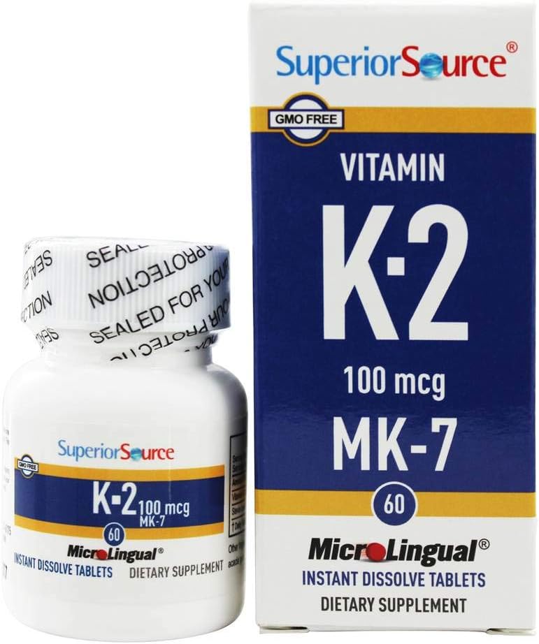 Superior Source Vitamin K2 MK-7 (Menaquinone-7), 100 mcg - 60 tablets