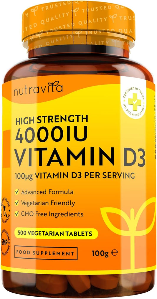 Vitamin D 4000 IU - 500 Micro Tablets - Max Strength