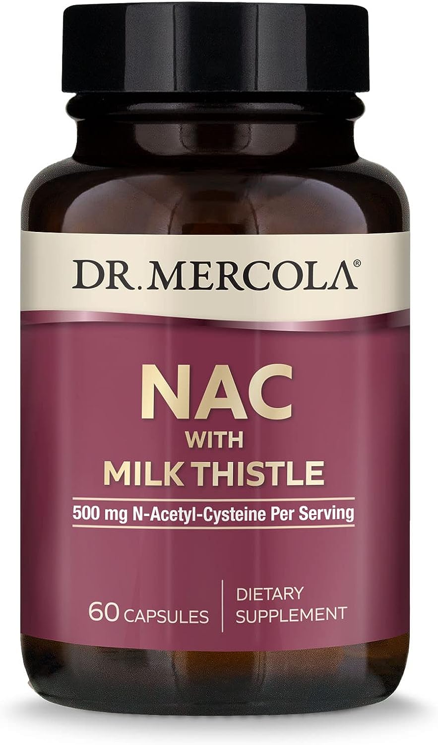 Dr. Mercola NAC with Milk Thistle Dietary Supplement, 60 count