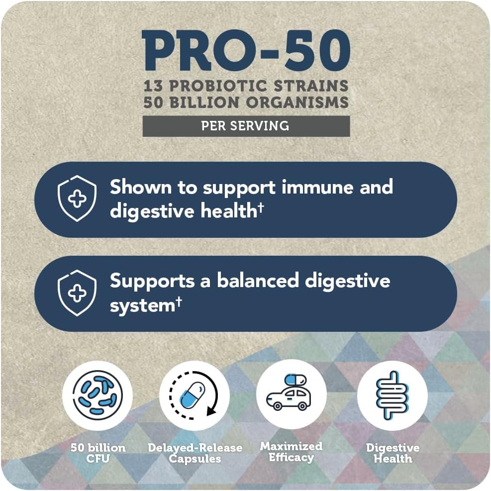 Vitamin Bounty Pro-50 Probiotics - 13 Probiotic Strains 60 Capsules