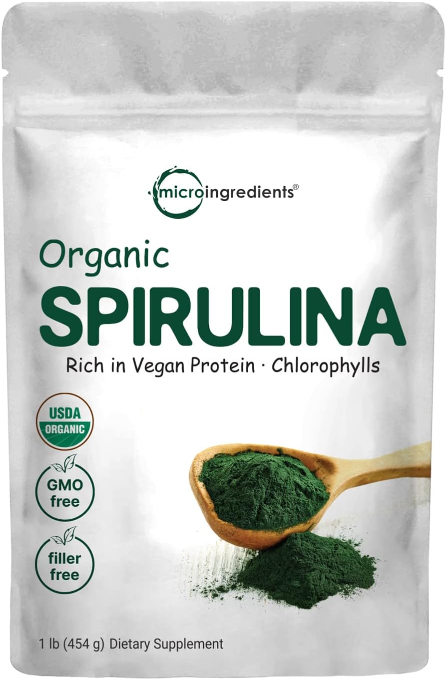 Micro Ingredients Organic Spirulina Powder, 16 Ounce