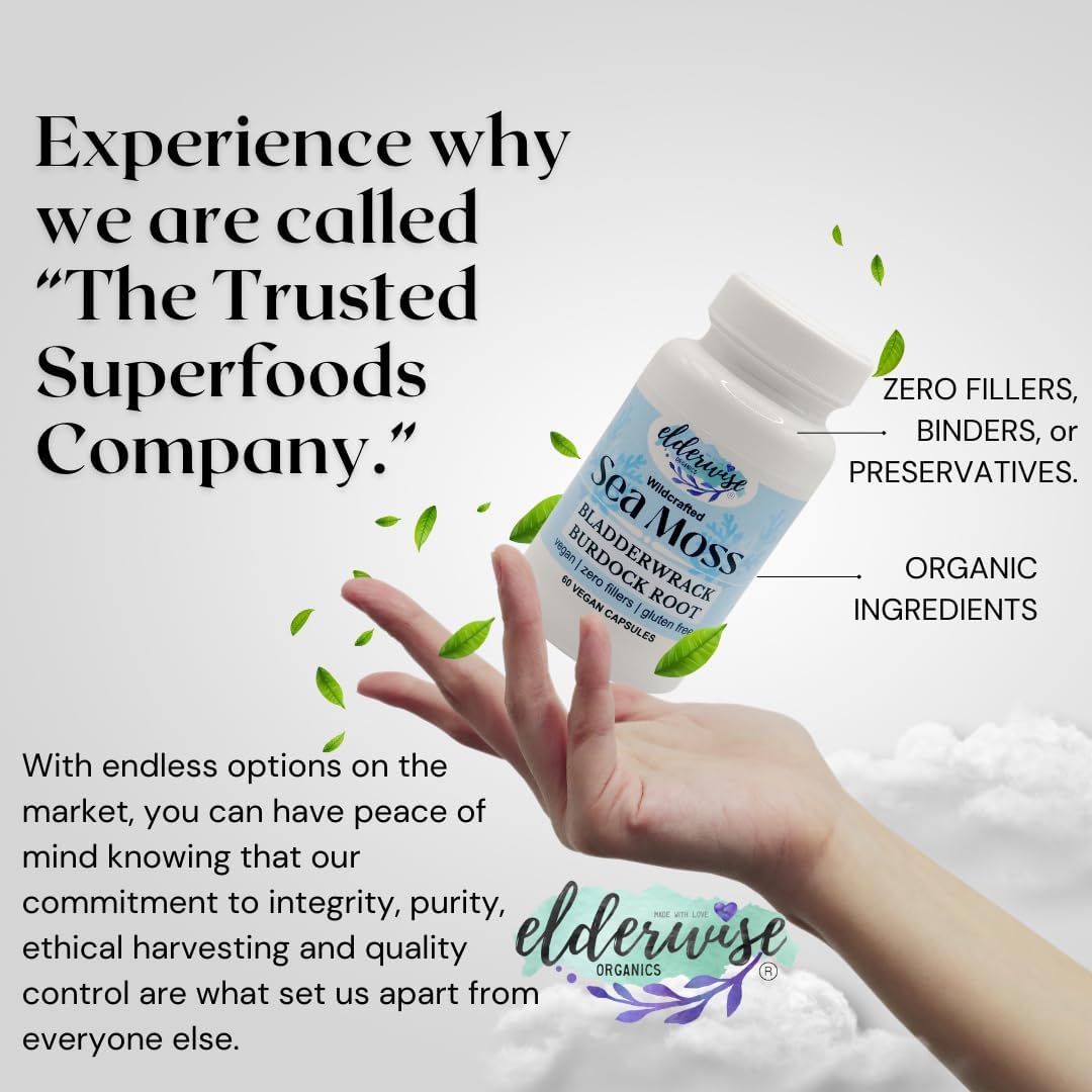 Elderwise Organics Sea Moss Capsules -  60 Vegan Capsules