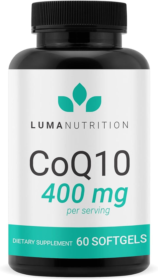 Luma Nutrition CoQ10 400mg Softgels - Premium Coenzyme Q10 - Co Q-10 200mg Softgel