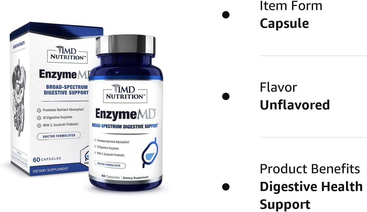 1MD Nutrition EnzymeMD - Digestive Enzymes Supplement 60 Capsules