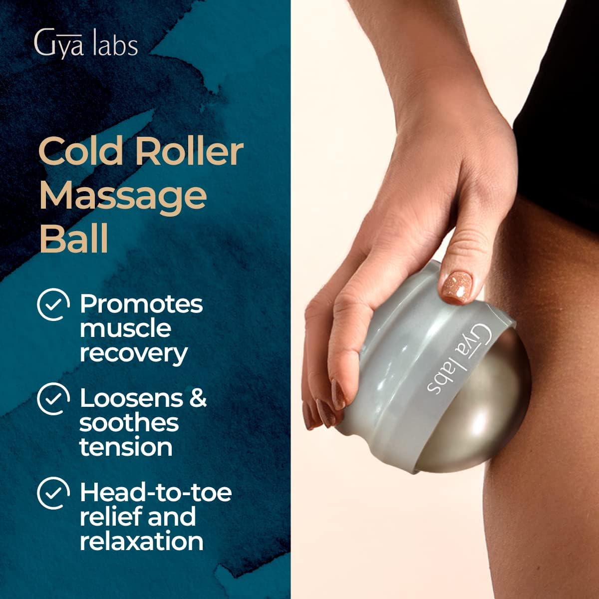 Gya Labs Cold Massage Roller Ball - 3-in-1 Recovery Tool