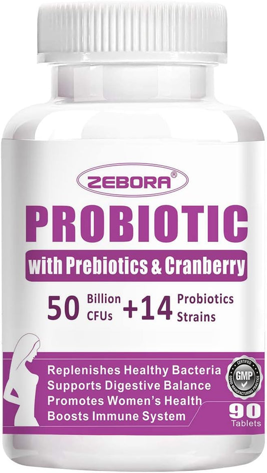 ZEBORA Probiotics for Women Digestive Health 90 Tablets