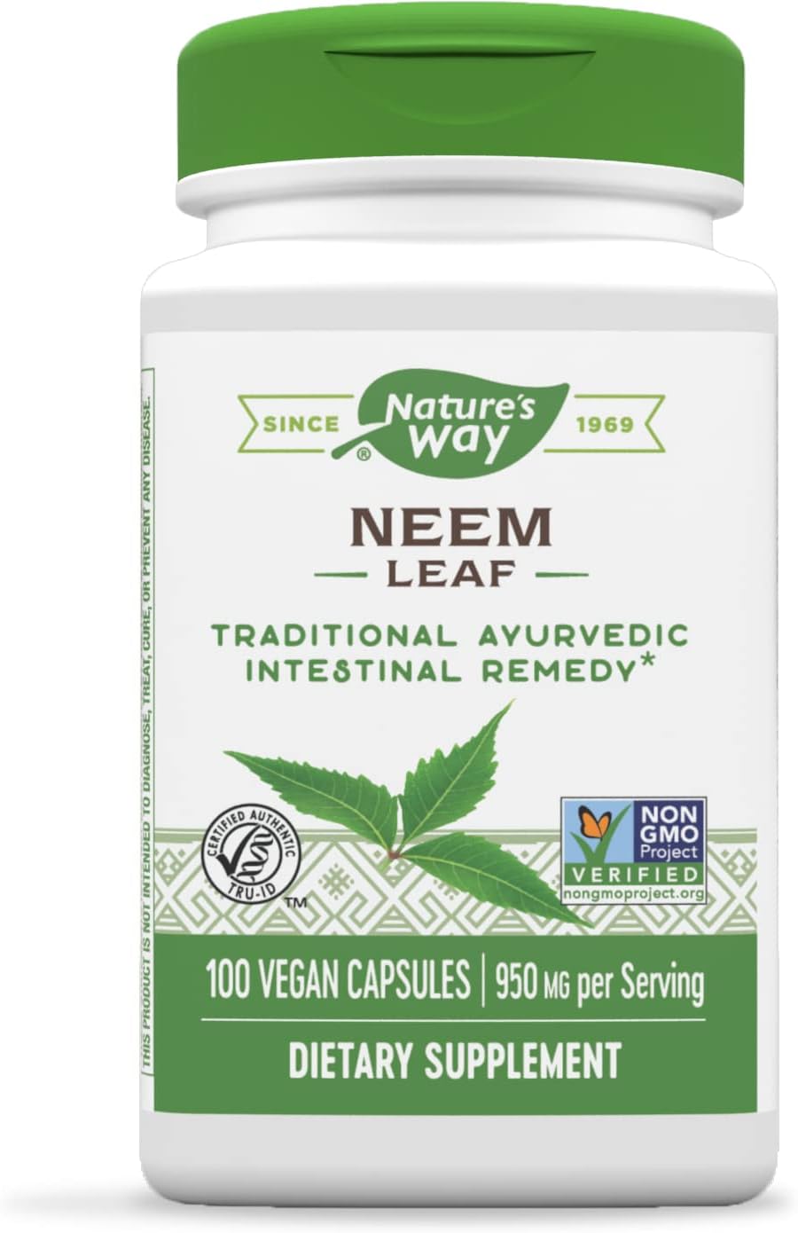 Nature's Way Herbal Neem Leaf, Traditional Ayurvedic 100 capsules