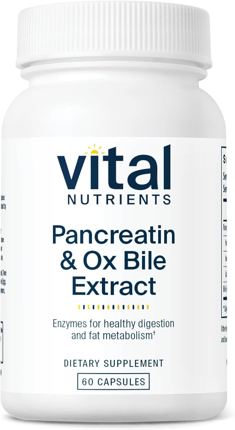 Vital Nutrients Pancreatin and Ox Bile Extract 60 Capsules