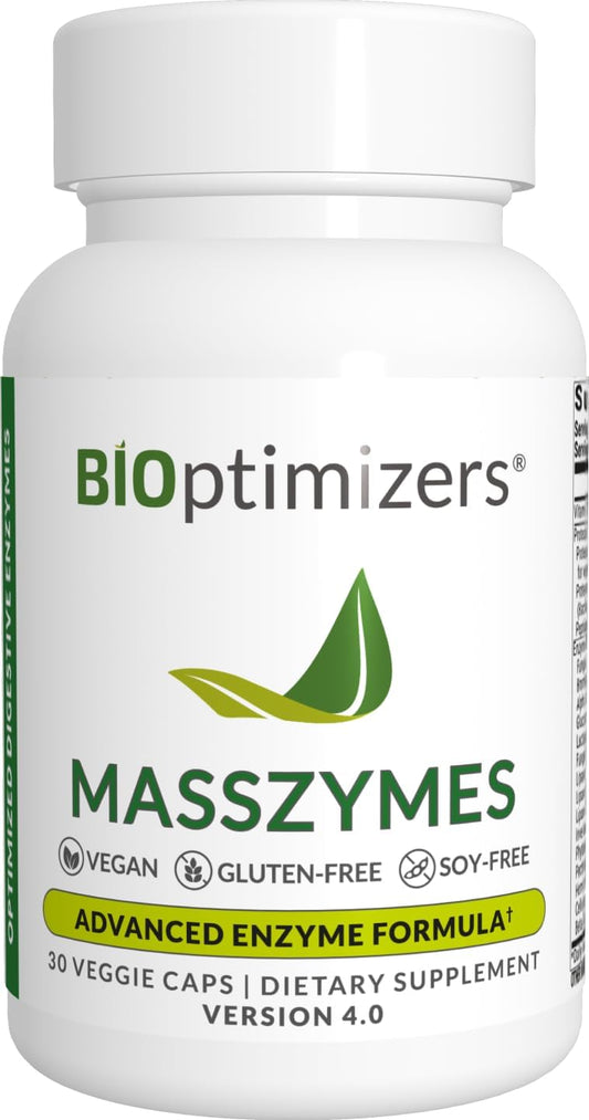 BiOptimizers - MassZymes 3.0 with AstraZyme - Digestive Enzyme Supplement 30 Capsules