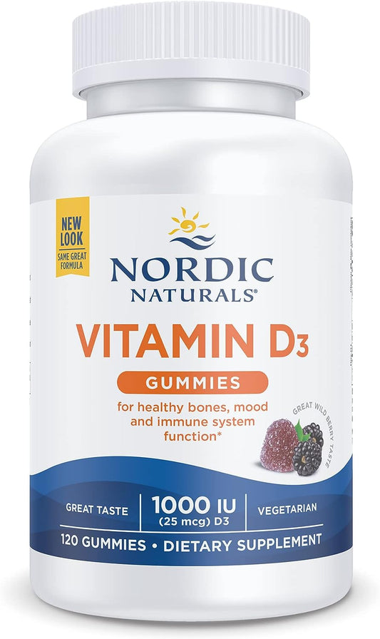 Nordic Naturals Vitamin D3 Gummies, Wild Berry 120 Gummies