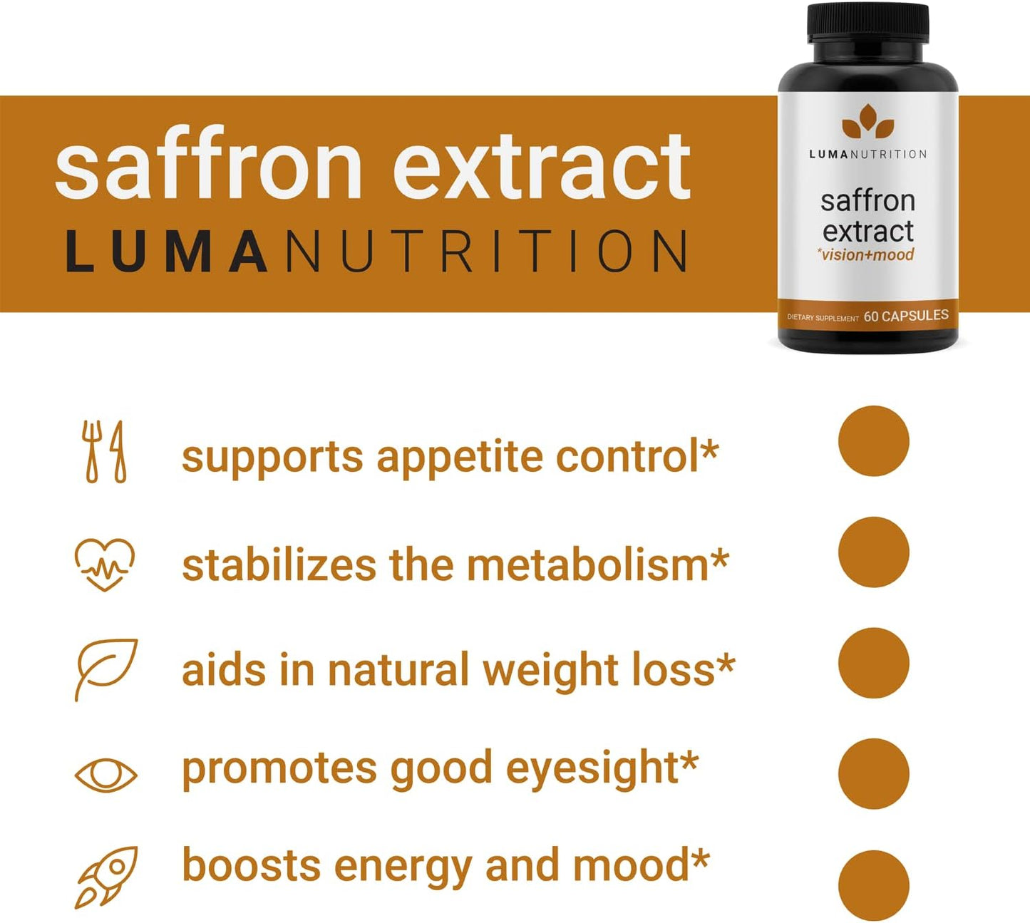 Saffron Extract Capsules - Premium Saffron Supplements 60 capsules