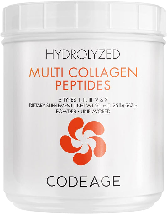 Codeage Multi Collagen Protein Powder Peptides,Type I, II, III, V, X,  20 Ounces