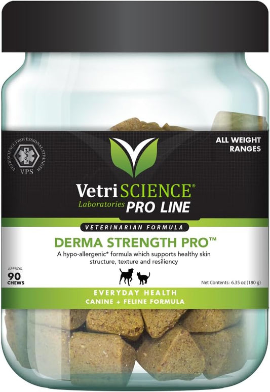 VETRISCIENCE Pro Derma Strength Pro Skin Supplement - Dog + Cat, 90 Chews