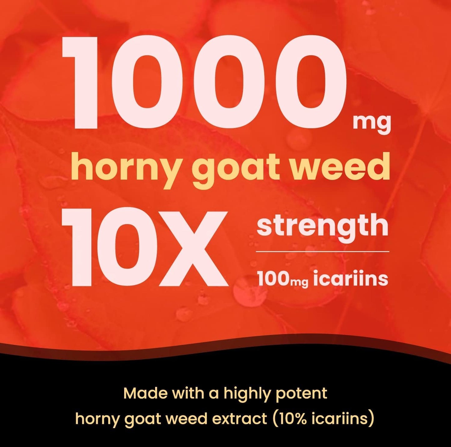 Horny Goat Weed for Men & Women | 1000mg Epimedium Energy Supplement 60 count