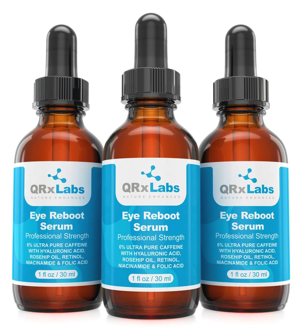 Eye Reboot Serum with 6% Caffeine, Hyaluronic Acid, Rosehip Oil, Retinol