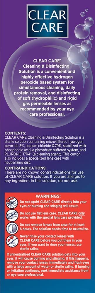 Clear Care Cleaning & Disinfecting Solution with Lens Case, Twin Pack, 12 Fl Oz