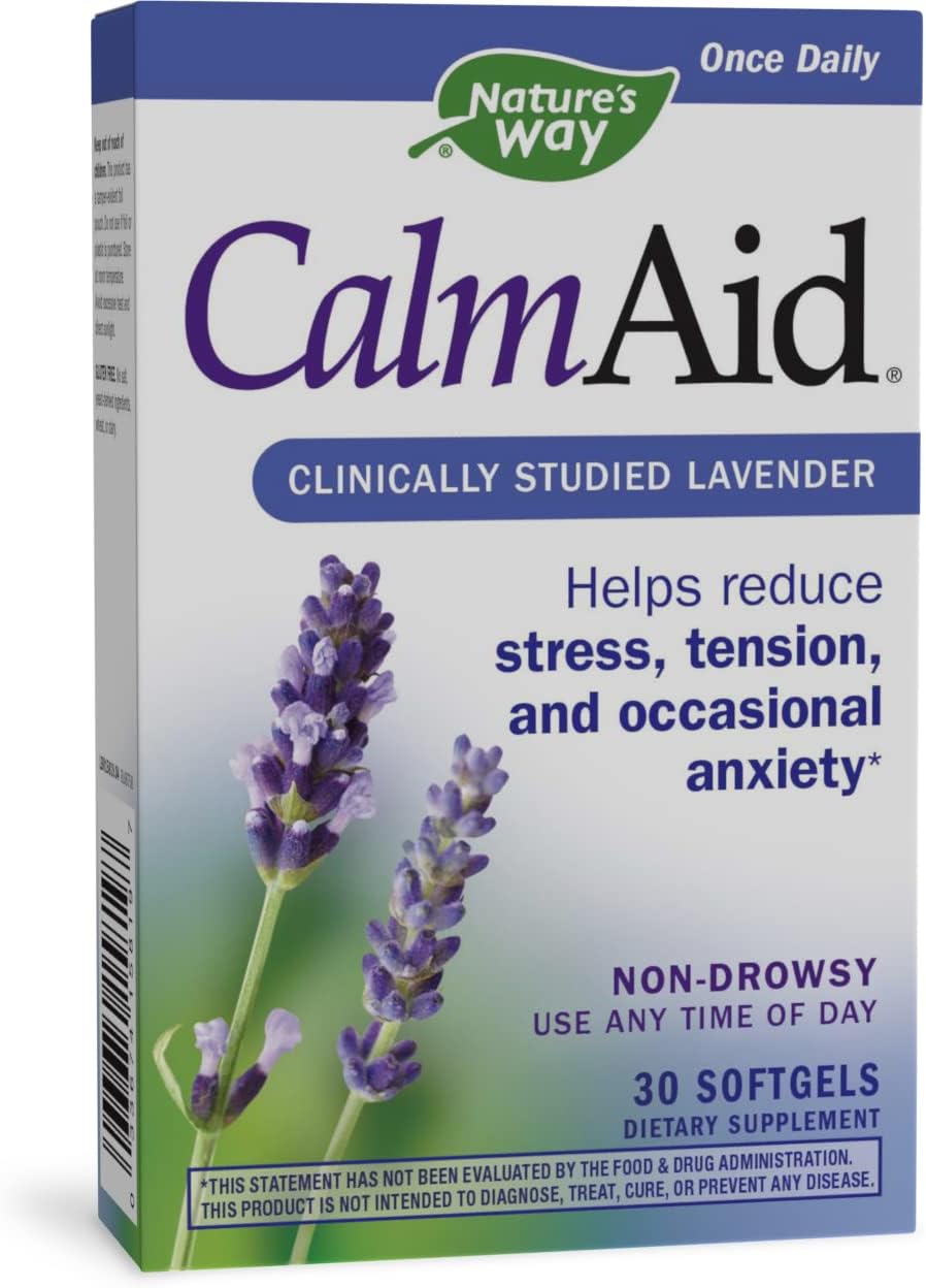 Nature's Way CalmAid Softgels with Silexan Lavender Oil,  Non Drowsy, 30 Softgels