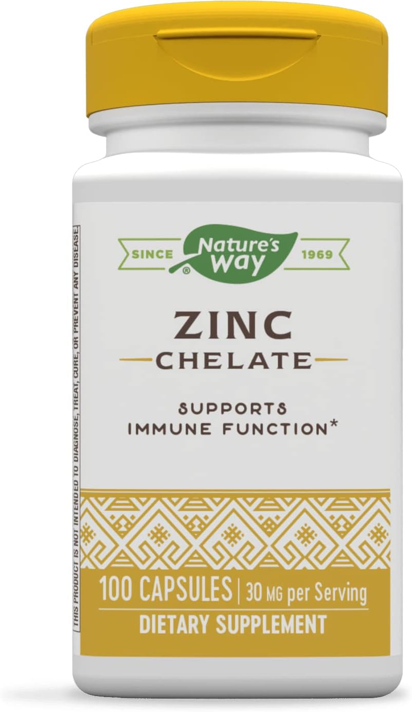 Nature's Way Zinc Chelate, Supports Immune Function 100 Capsules