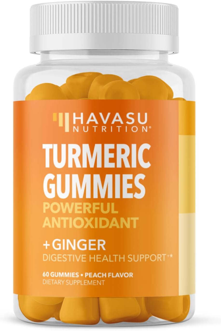 Turmeric and Ginger Gummies for Adults Peach Flavor 60 count