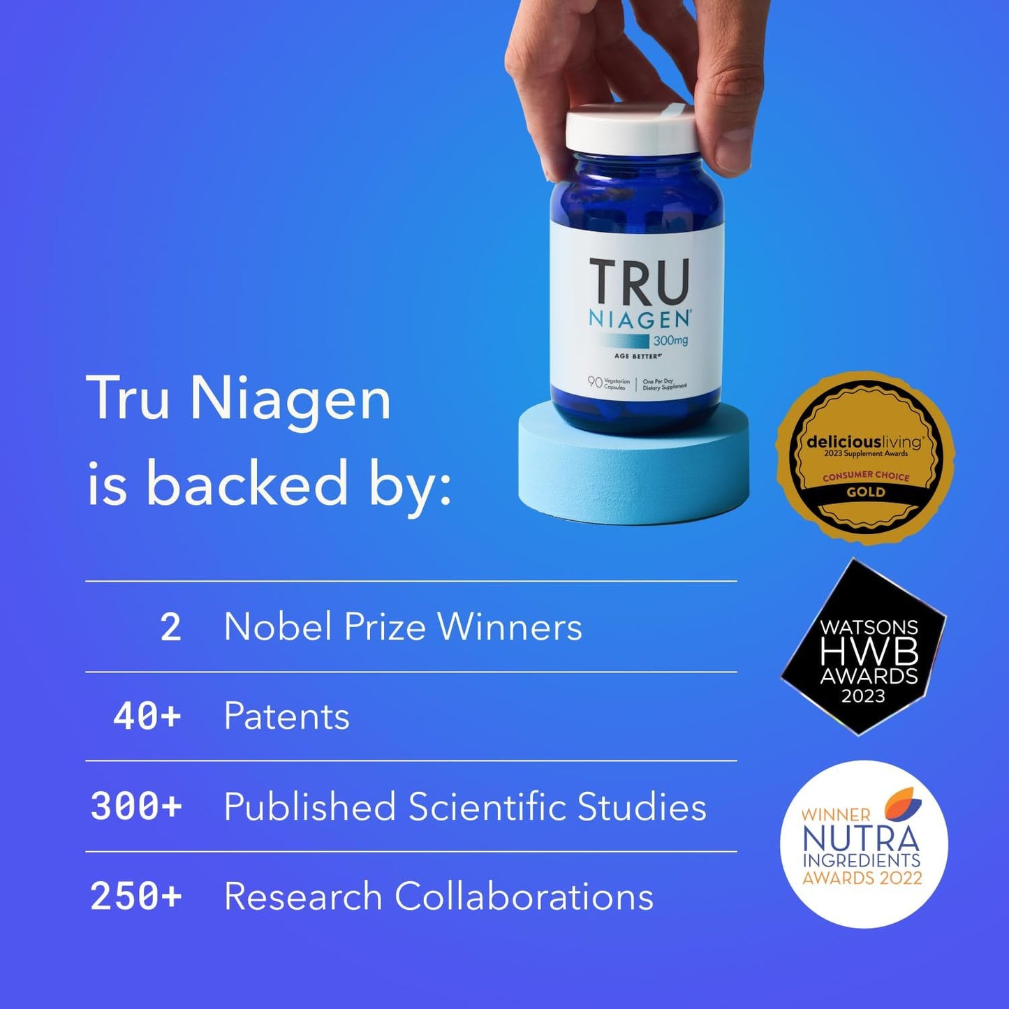 TRU NIAGEN Patented Nicotinamide Riboside NAD+ Supplement  - 90 capsules