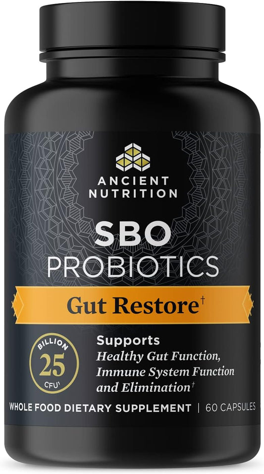 Ancient Nutrition Probiotics, SBO Probiotics Gut Restore 60 Count