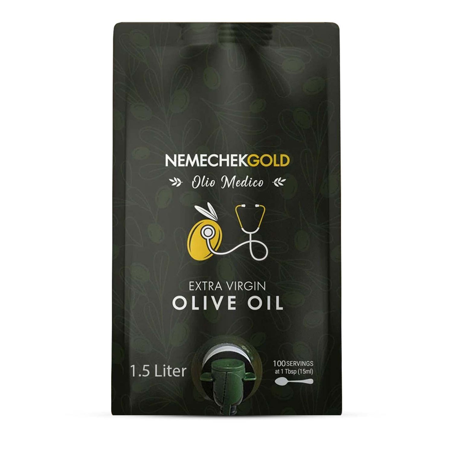 Nemechek Gold Extra Virgin Olive Oil, COOC-Certified, Oxygen-Free Pouch, 1.5 liters