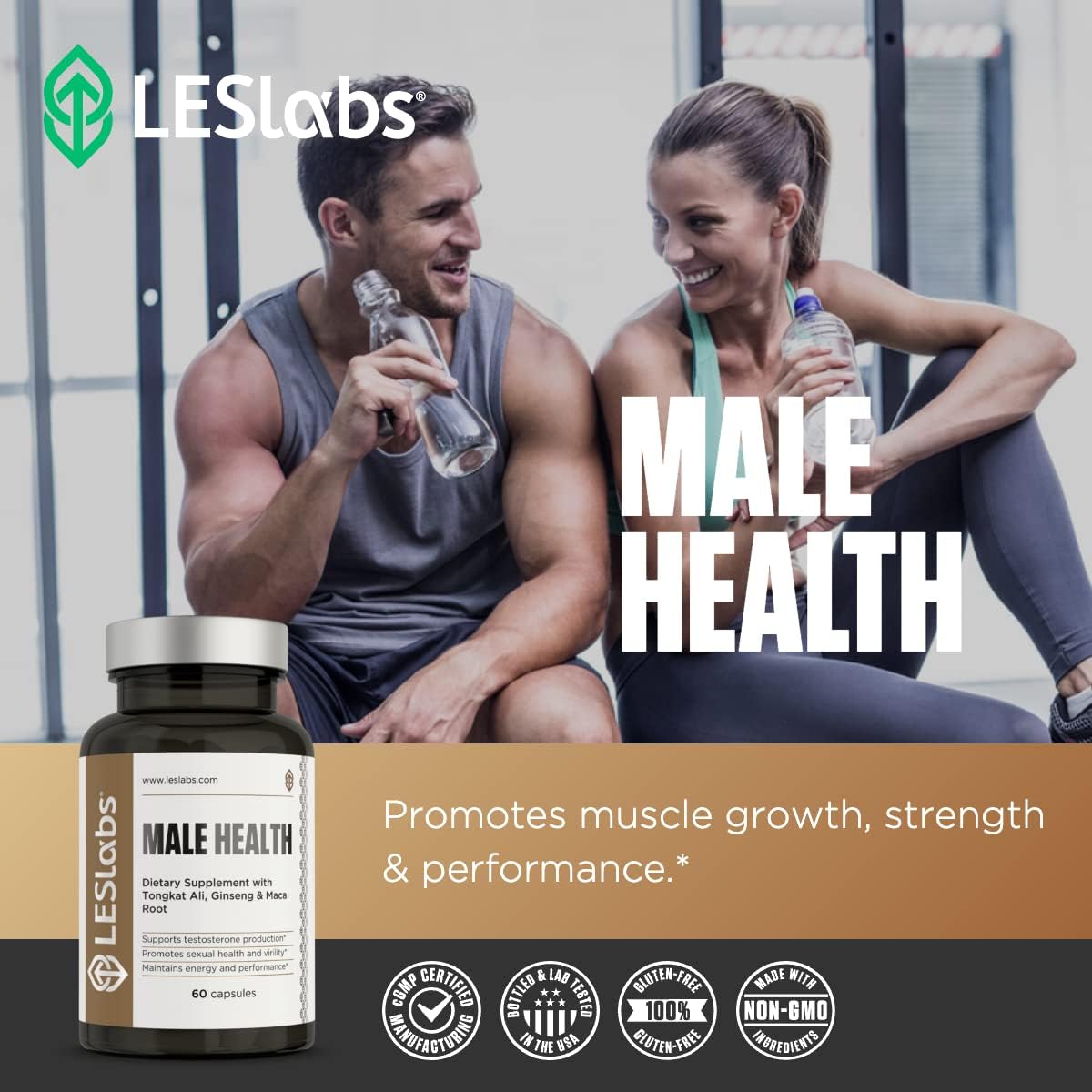 LES Labs Male Health – Enhance Hormone Production, Strength 60 Capsules