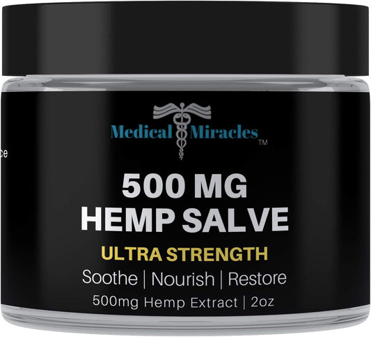 Medical Miracles Hemp 500 Mg Ultra Strength Healing Salve Ideal for Hips,2 oz