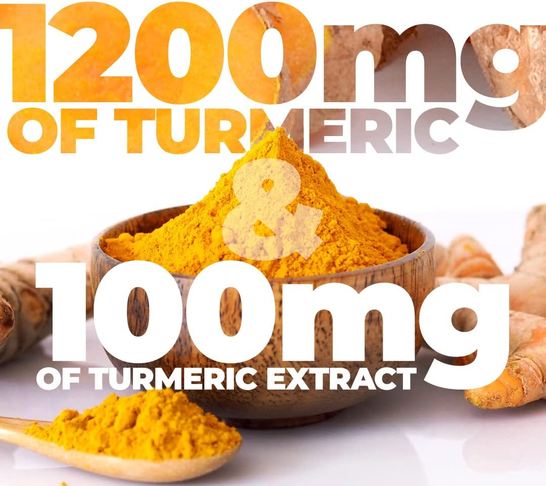 Turmeric Curcumin with Black Pepper Extract (Bioperine) & Organic Tumeric Joint Support -60 capsules Supplement.