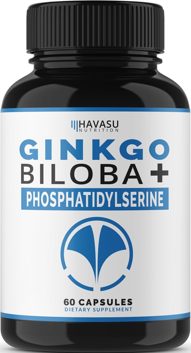 HAVASU NUTRITION Ginkgo Biloba Non-GMO 120mg, Supports Brain Health, 60 capsules