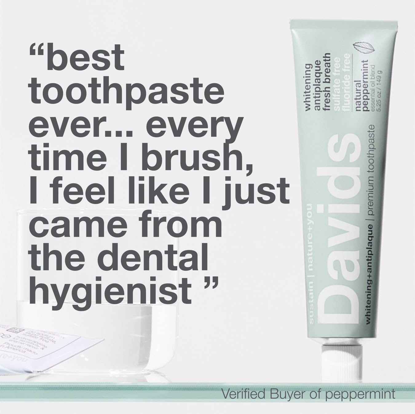 Davids Nano Hydroxyapatite and Antiplaque Peppermint Natural Toothpaste Bundle 5.25oz