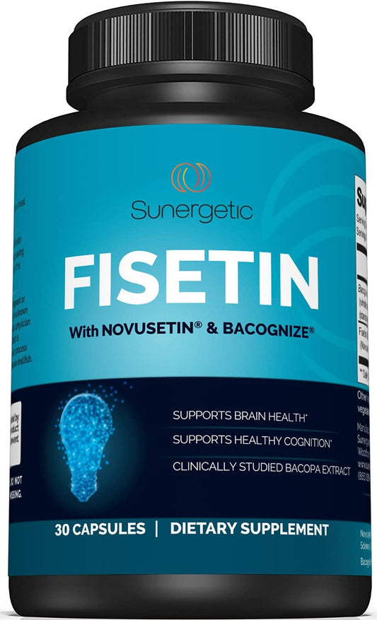 Premium Fisetin Supplement with Novusetin & Bacopa Extract to Support Memory- 30 Capsules