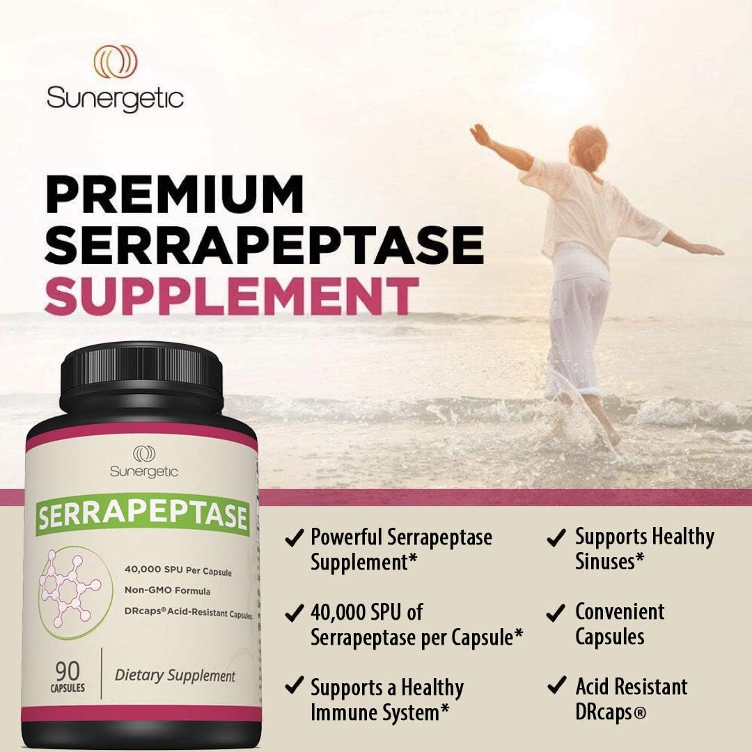 Premium Serrapeptase Enzyme Supplement –90 capsules