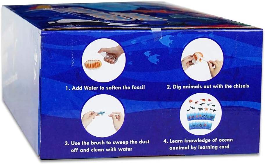 Lehoo Castle Ocean Animals Dig Kit, 3 Shark Teeth Fossils