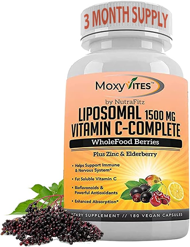 Liposomal Vitamin C  Organic Elderberry, Amla, Camu  with Zinc Capsules