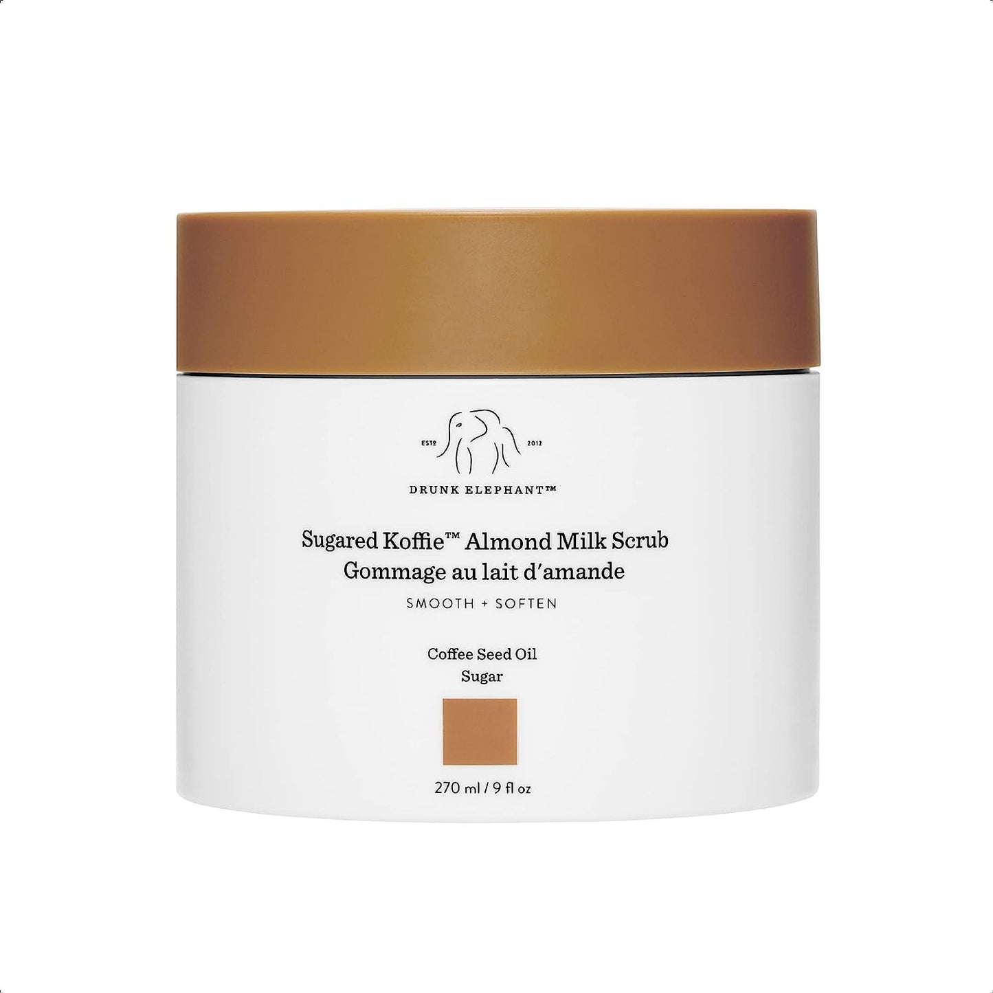 Drunk Elephant Moisturizing,Nourishing,Softening Sugared Koffie Almond Milk Body Scrub9 Fl Oz