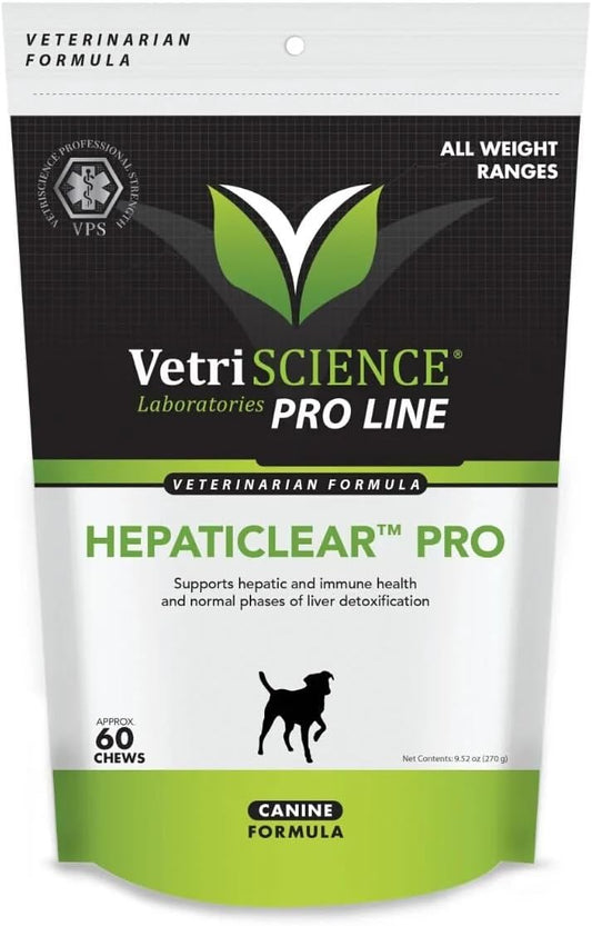 VetriScience Pro Hepaticlear Pro Liver Supplement for Dogs, 60 Chews