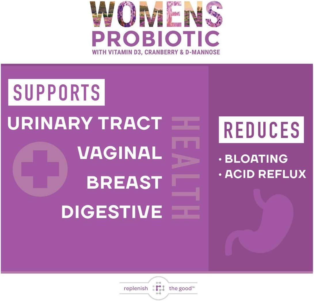 Replenish the Good Women's Probiotic | Vegan Supplement w/Vitamin D3, 60 tablets